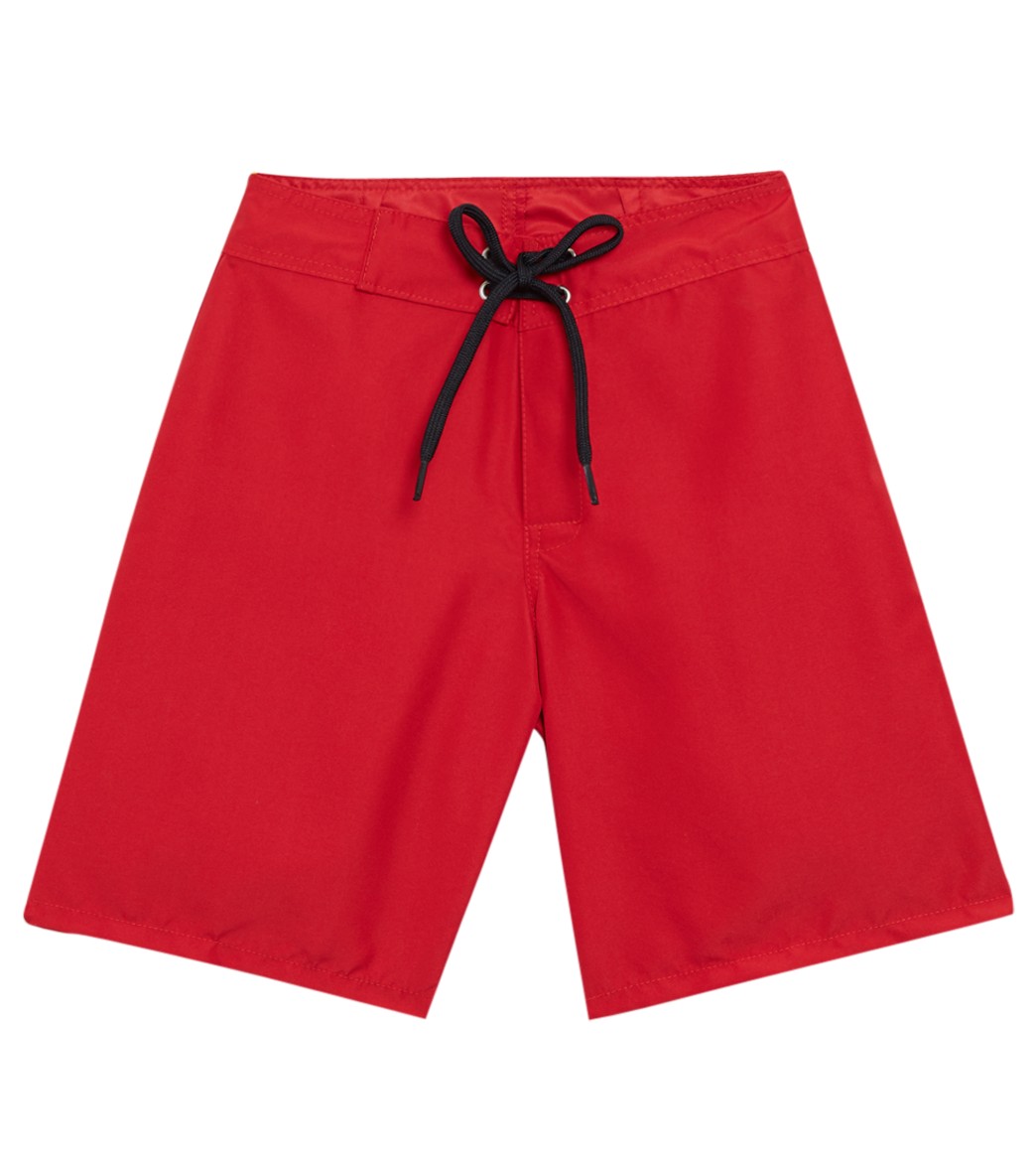 Tidepools Boys' Solid Surf Trunks Big Kid - Red 8 Polyester - Swimoutlet.com