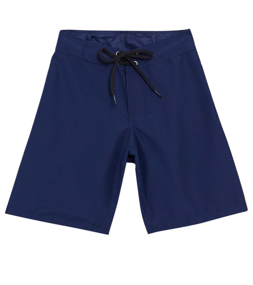 Tidepools Boys' Solid Surf Trunks Big Kid - Navy 8 Polyester - Swimoutlet.com