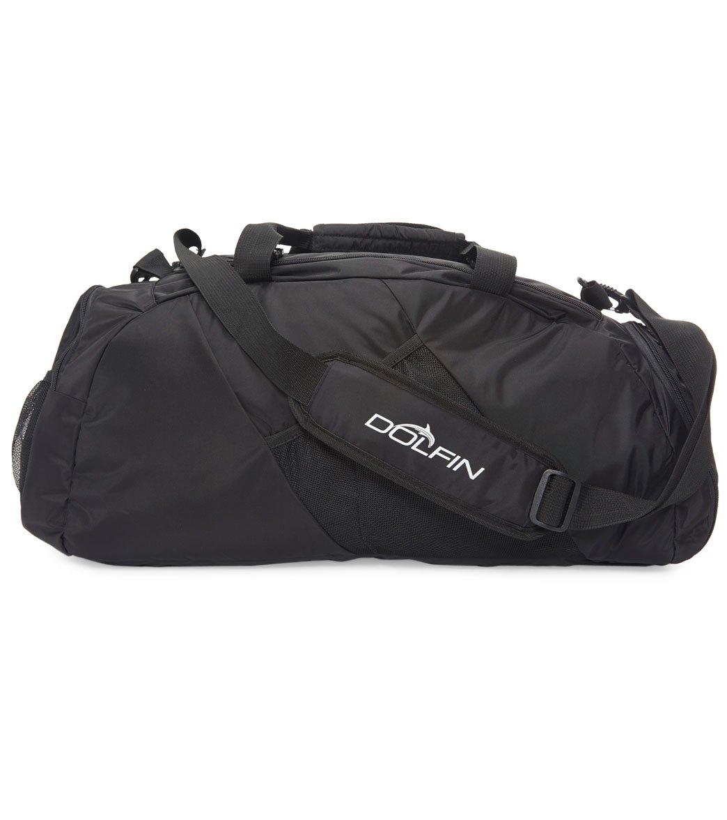 Dolfin Solid 2-In-1 Backpack Duffel Swim Bag - Black Nylon - Swimoutlet.com