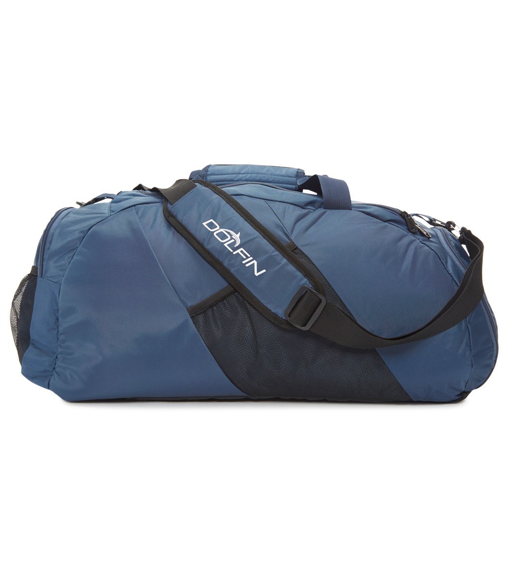 Dolfin Solid 2-In-1 Backpack Duffel Swim Bag - Navy Nylon - Swimoutlet.com