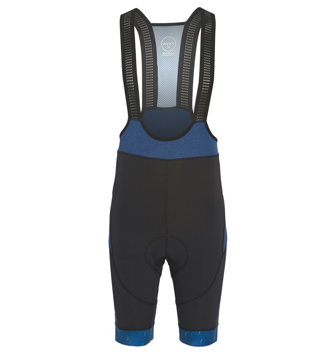 Zone3 Men's Performance Culture Bib Cycling Shorts - Black/Blue Xl Size Xl Polyester - Swimoutlet.com