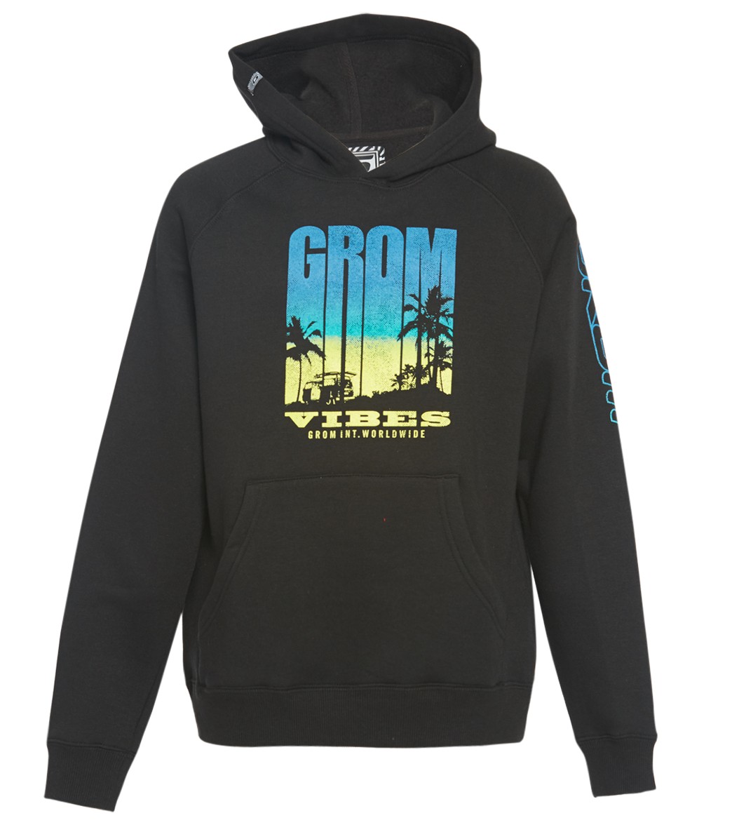 Grom Boys' Vibes Pullover Hoodie Big Kid - Black Xl 14/16 Cotton/Polyester - Swimoutlet.com