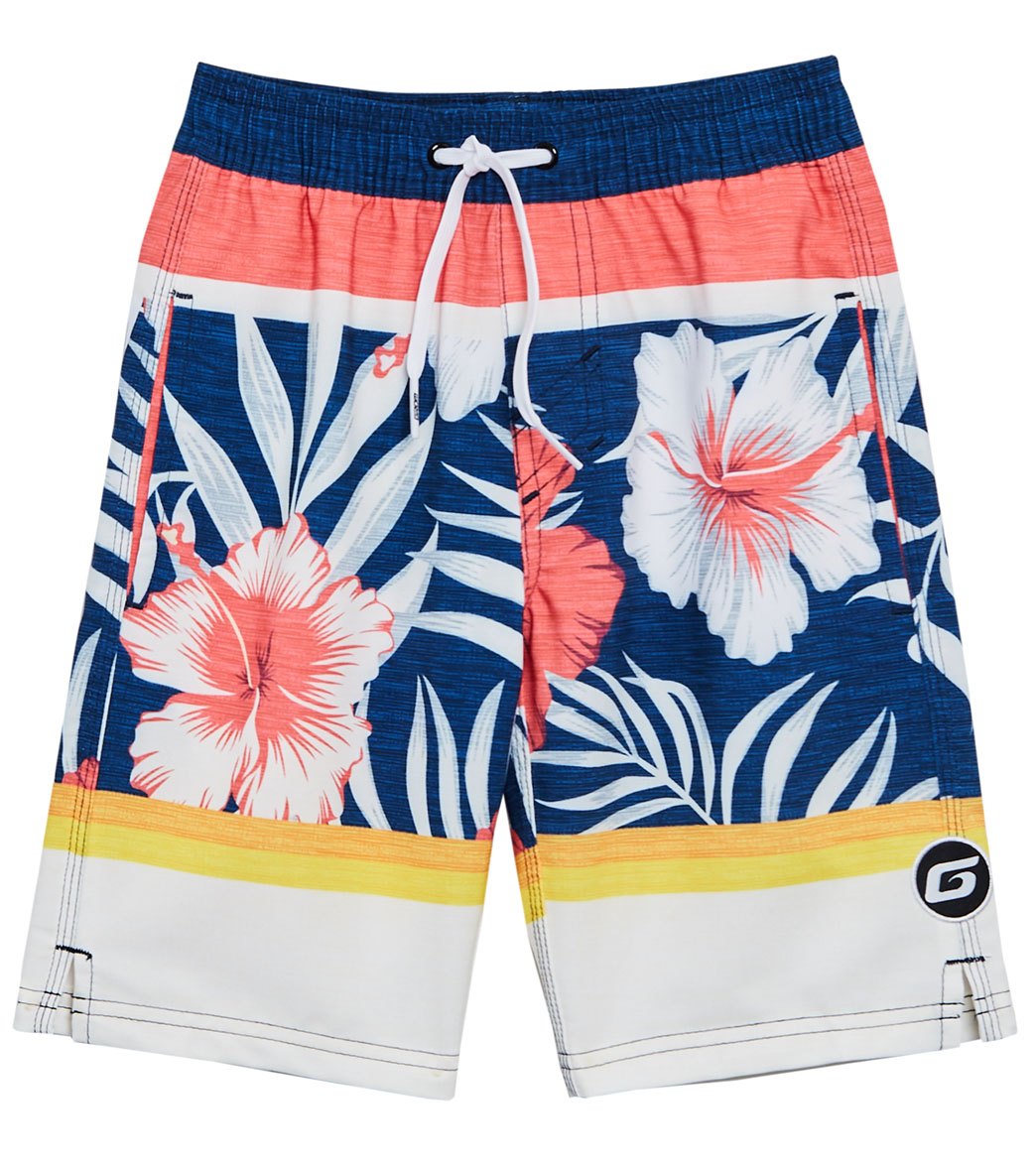 Grom Boys' Block Print Boardshort (Big Kid) at SwimOutlet.com