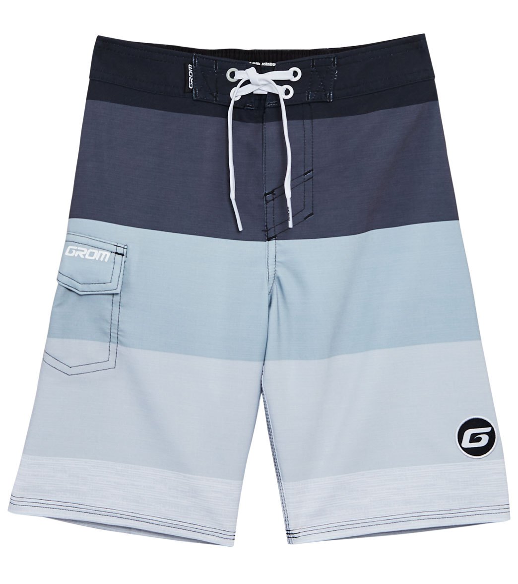Grom Boys' Scrimmage Boardshorts Big Kid - Charcoal Small 6/7 Polyester/Spandex - Swimoutlet.com
