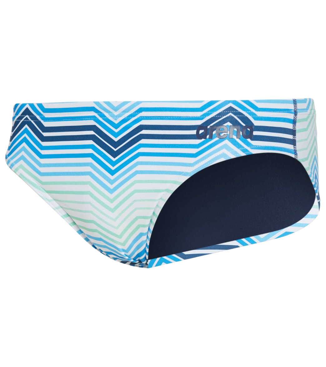 Arena Men's Multicolor Stripes Maxlife Brief Swimsuit - Navy/Multi 22 - Swimoutlet.com