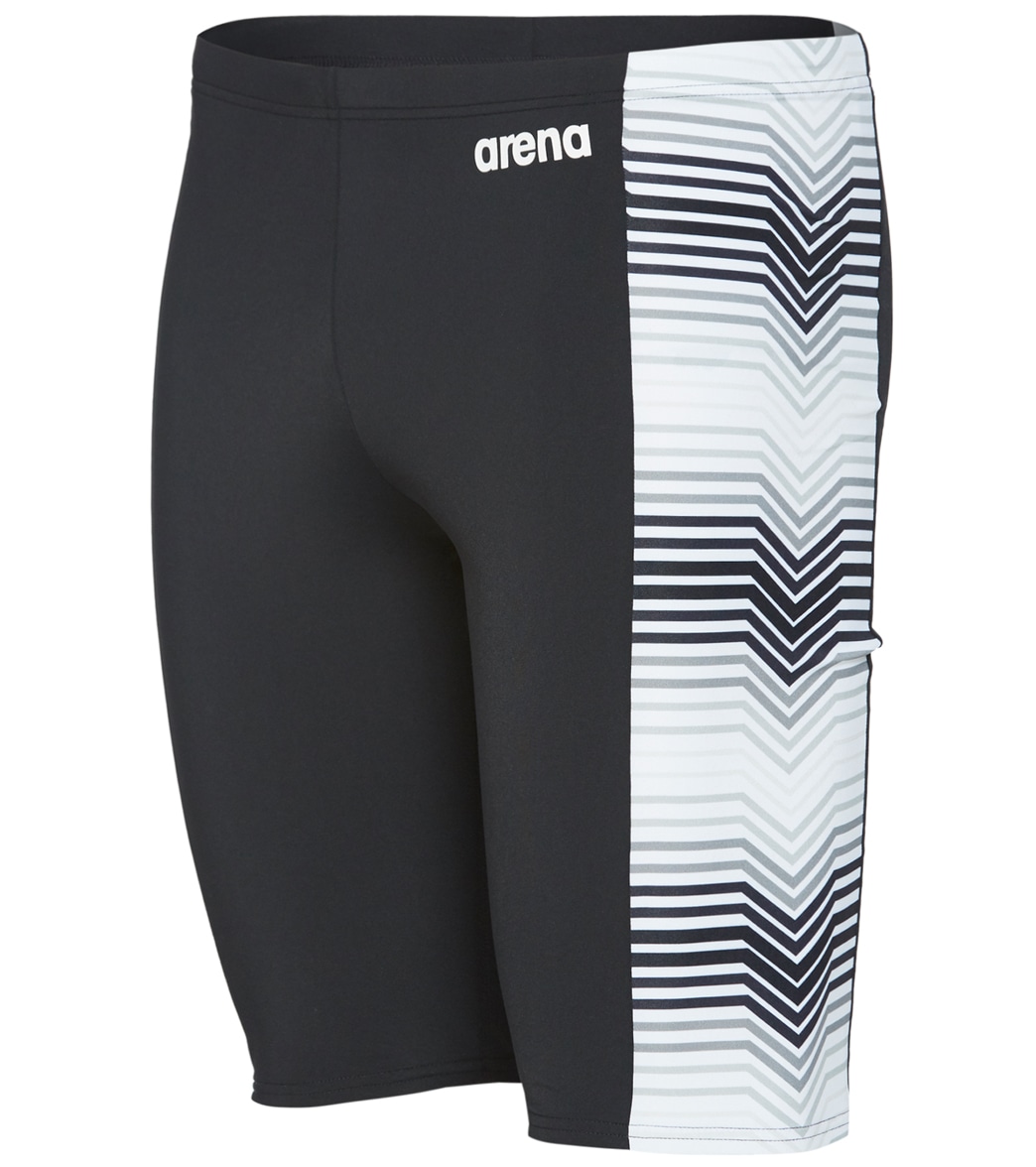 Arena Men's Multicolor Stripes Maxlife Jammer Swimsuit - Black/Black/Multi 22 - Swimoutlet.com