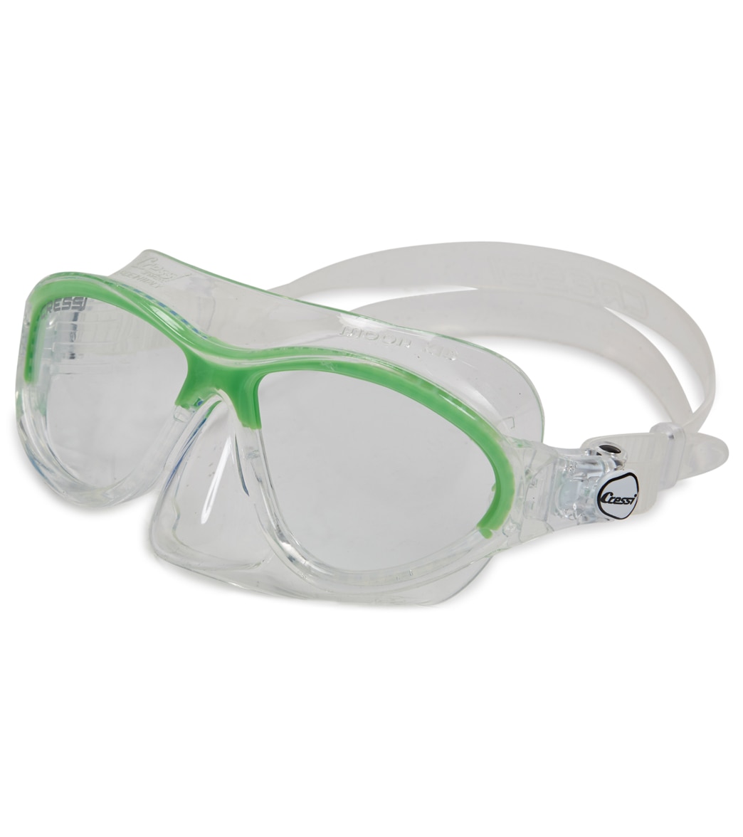 Cressi Kids Moon Snorkeling/Swim Mask - Clear/Lime - Swimoutlet.com