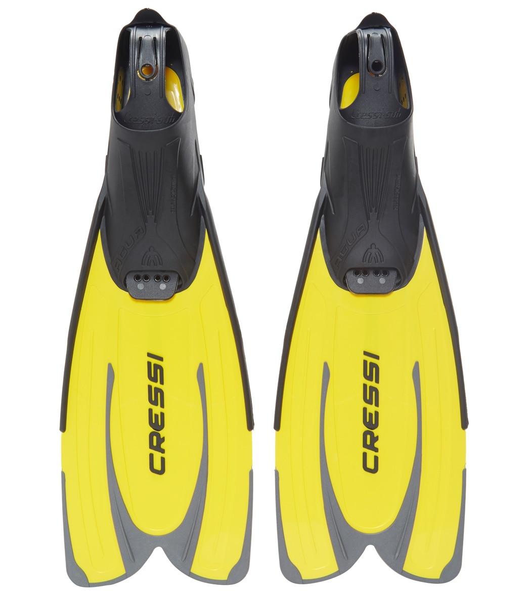 Cressi Agua Snorkeling Fins - Yellow 5.5/6.5 Mens 6.5/7.5 Women Rubber - Swimoutlet.com