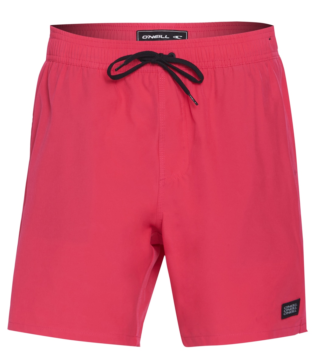 O'neill Men's 17 Solid Volley Short - Fuchsia Large Polyester - Swimoutlet.com