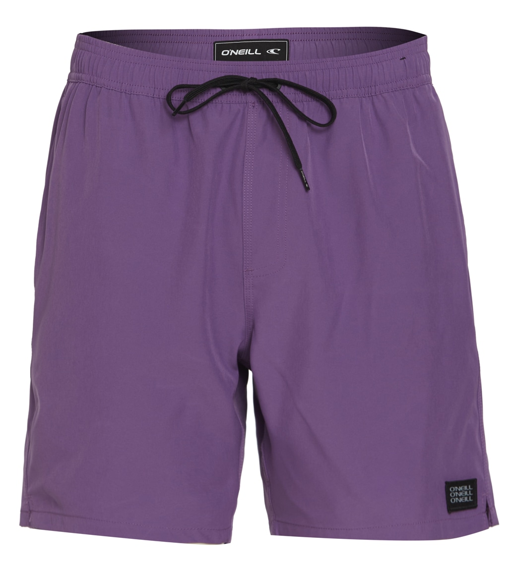 O'neill Men's 17 Solid Volley Short - Purple Medium Polyester - Swimoutlet.com