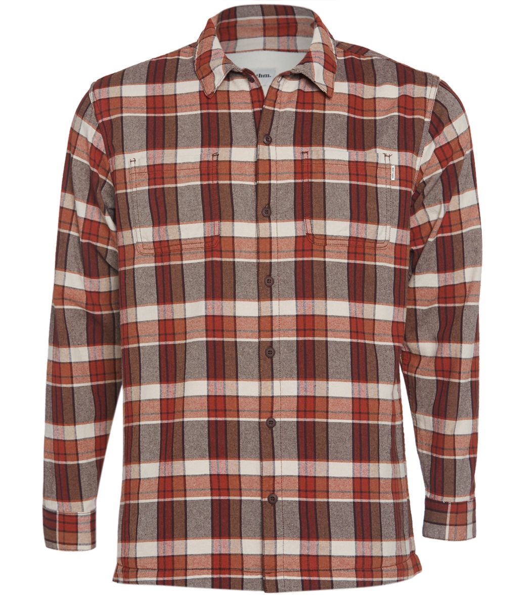 Rhythm Woodsman Long Sleeve Shirt - Maple Large Cotton - Swimoutlet.com