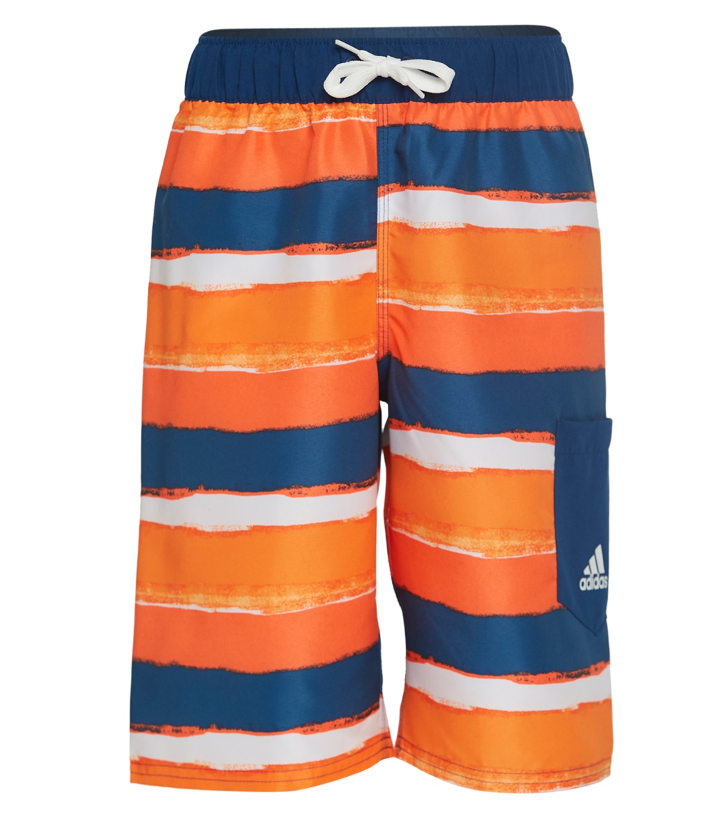 Adidas Boys' Waterstripe Volley Short (Big Kid) at SwimOutlet.com