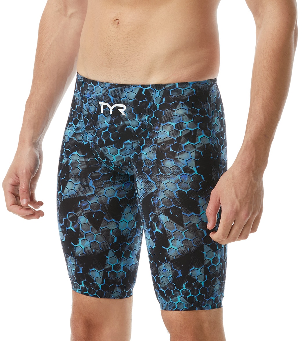 TYR Men's Avictor Supernova Jammer Tech Suit Swimsuit - Blue/Grey 20 - Swimoutlet.com
