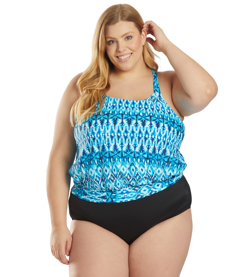 plus size blouson swimsuit