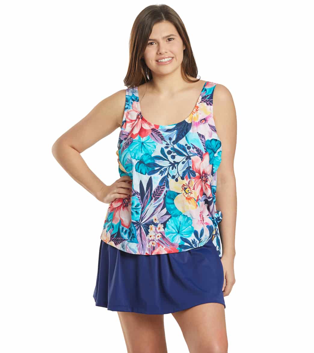 Maxine Plus Size Vintage Garden Swim Dress at SwimOutlet.com - Free ...