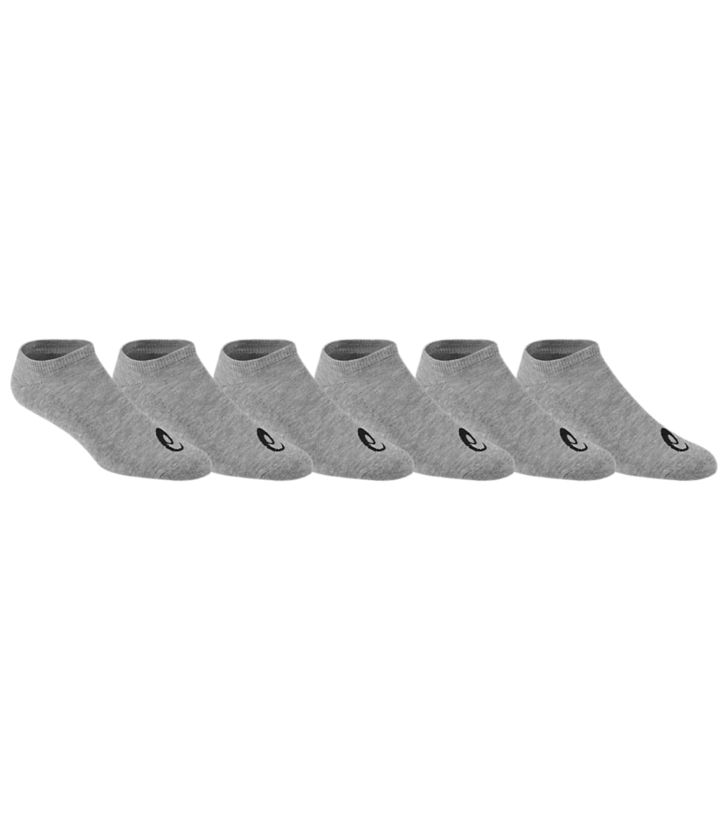 Asics Men's Performance No Show Socks 3 Pack - Grey Heather Assorted Small Size Small - Swimoutlet.com