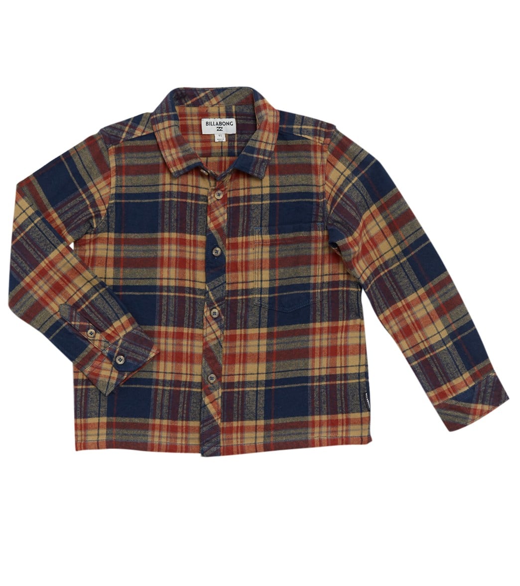 Billabong Boys' Coastline Flannel Shirt - Navy 2T Cotton - Swimoutlet.com