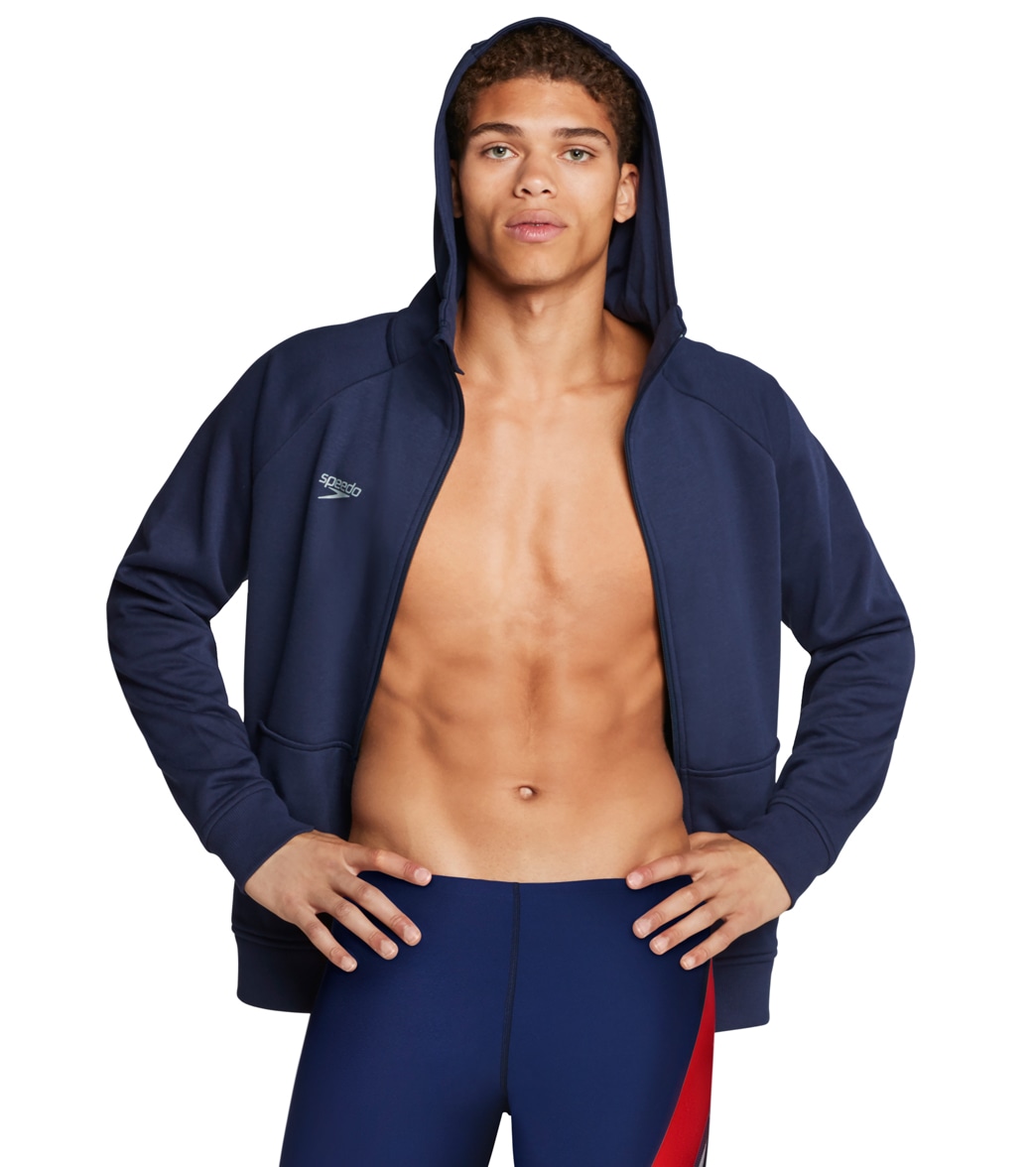 Speedo Men's Team Jacket - Navy Medium Size Medium Cotton/Polyester - Swimoutlet.com