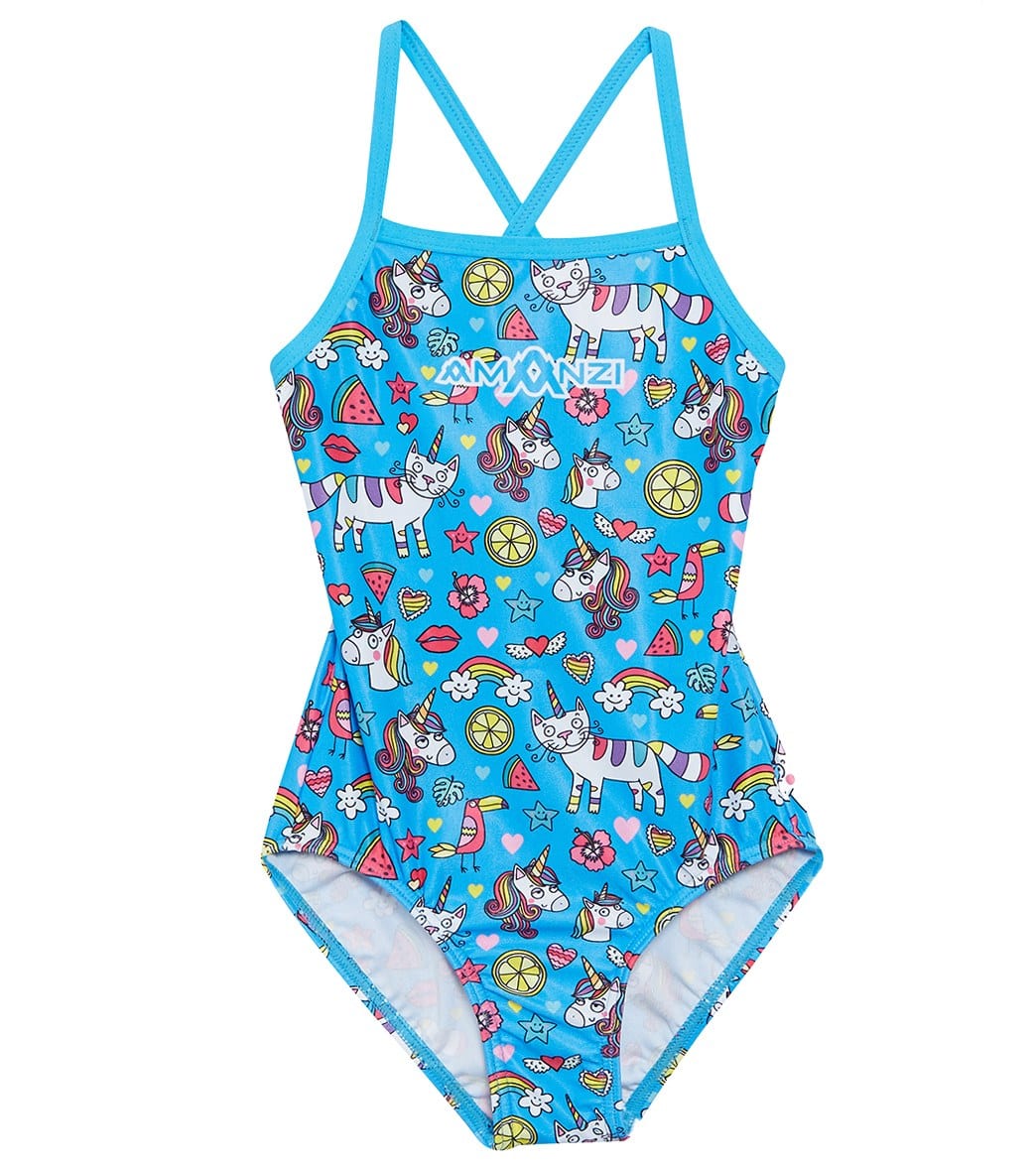 Amanzi Toddler Girls' Meowgical One Piece Swimsuit - Meowigical 2T Polyester - Swimoutlet.com