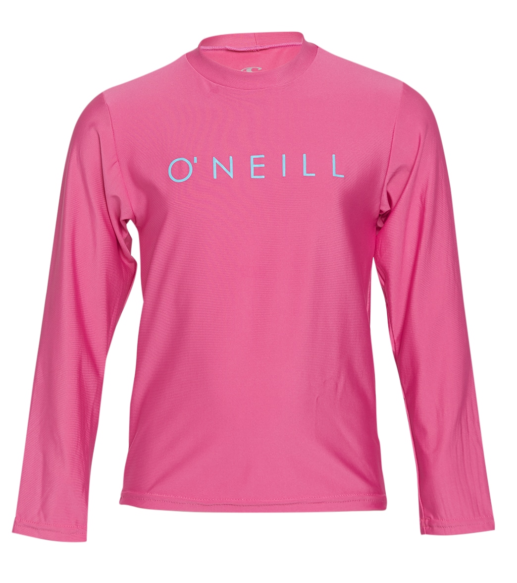 O'neill Youth Basic Upf 30+ Long Sleeve Sun Shirt - Fox Pink 16 Polyester - Swimoutlet.com