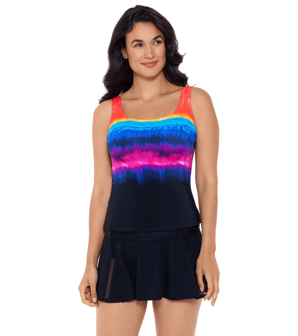 Reebok Women's Party In My Cabana Scoop Neck Chlorine Resistant Tankini ...