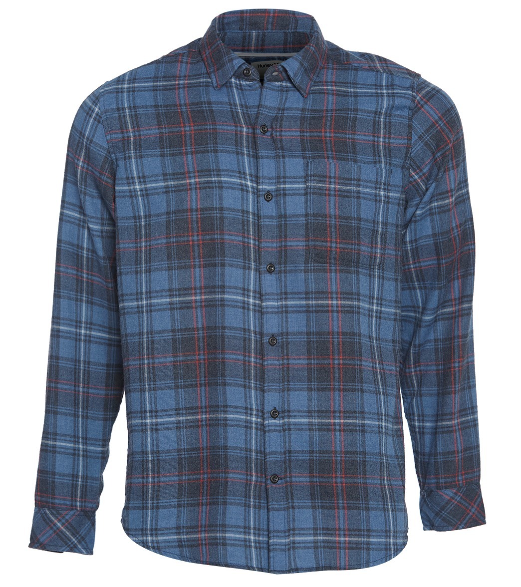 New Boys Flannel Shirt Hurley Vedder Washed L//S Shirt Anthracite