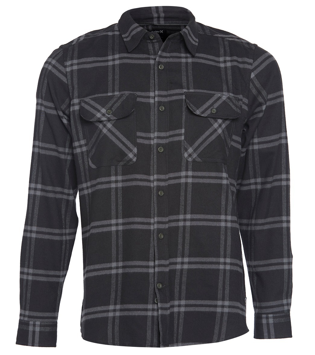 Hurley Dri Fit Salinger Long Sleeve Shirt - Black Small Cotton/Polyester - Swimoutlet.com