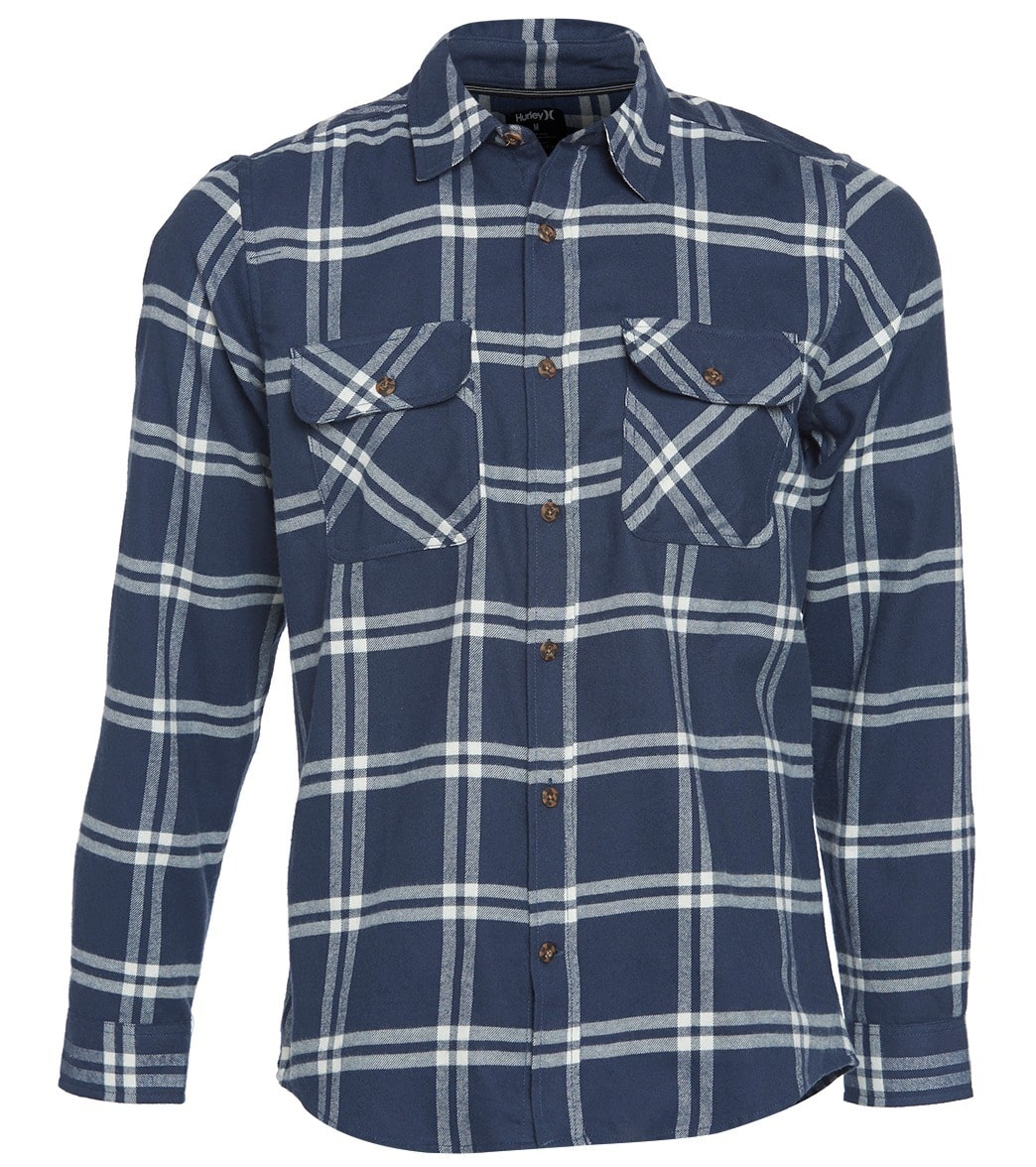 Hurley Dri Fit Salinger Long Sleeve Shirt - Obsidian Medium Cotton/Polyester - Swimoutlet.com