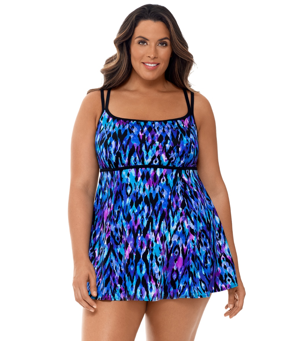 longitude plus size swimdress