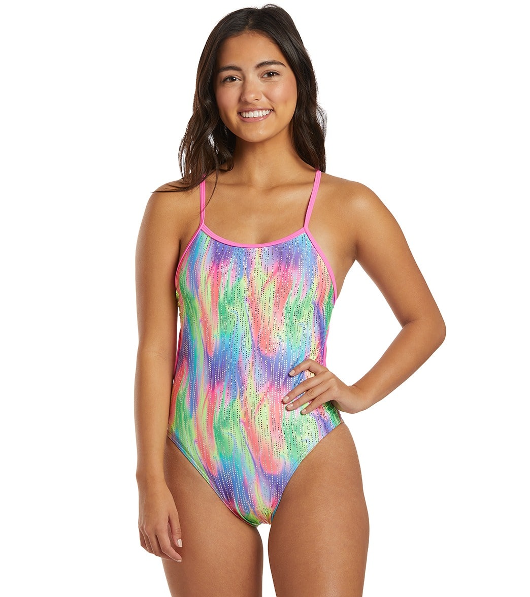 Maru Swim Women's Tutti Fruitti Ecotech Sparkle Tie Back One Piece