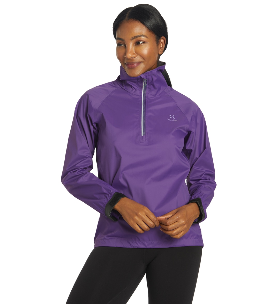 Level Six Women's Orillia 2.5-Ply Waterproof Breathable Long Sleeve Touring Dry Top - Violet Indigo Large - Swimoutlet.com