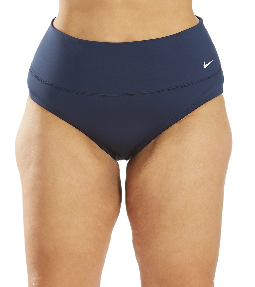 Nike Plus Size High Waisted Bikini Bottom - Midnight Navy 2X - Swimoutlet.com