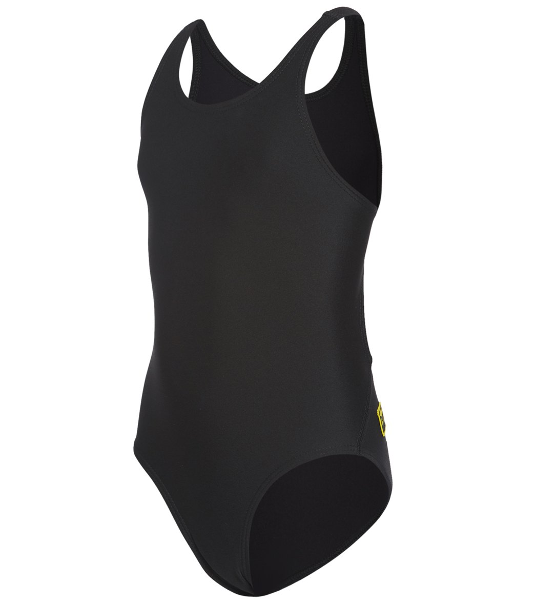Finis Girls' Bladeback Solid One Piece Swimsuit - Black 22 - Swimoutlet.com