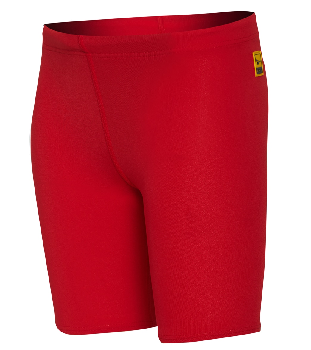 Finis Boys' Solid Jammer Swimsuit - Red 18 - Swimoutlet.com