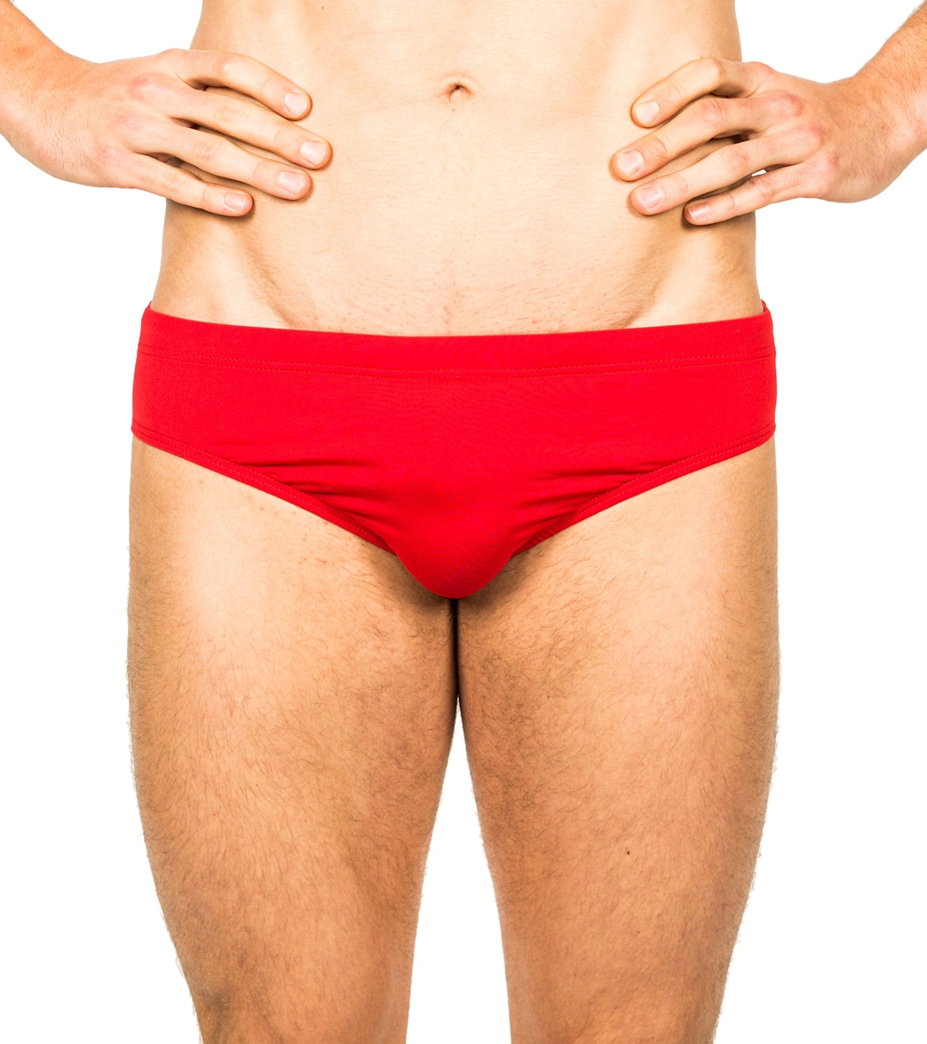 Finis Men's Solid Brief Swimsuit - Red 26 - Swimoutlet.com