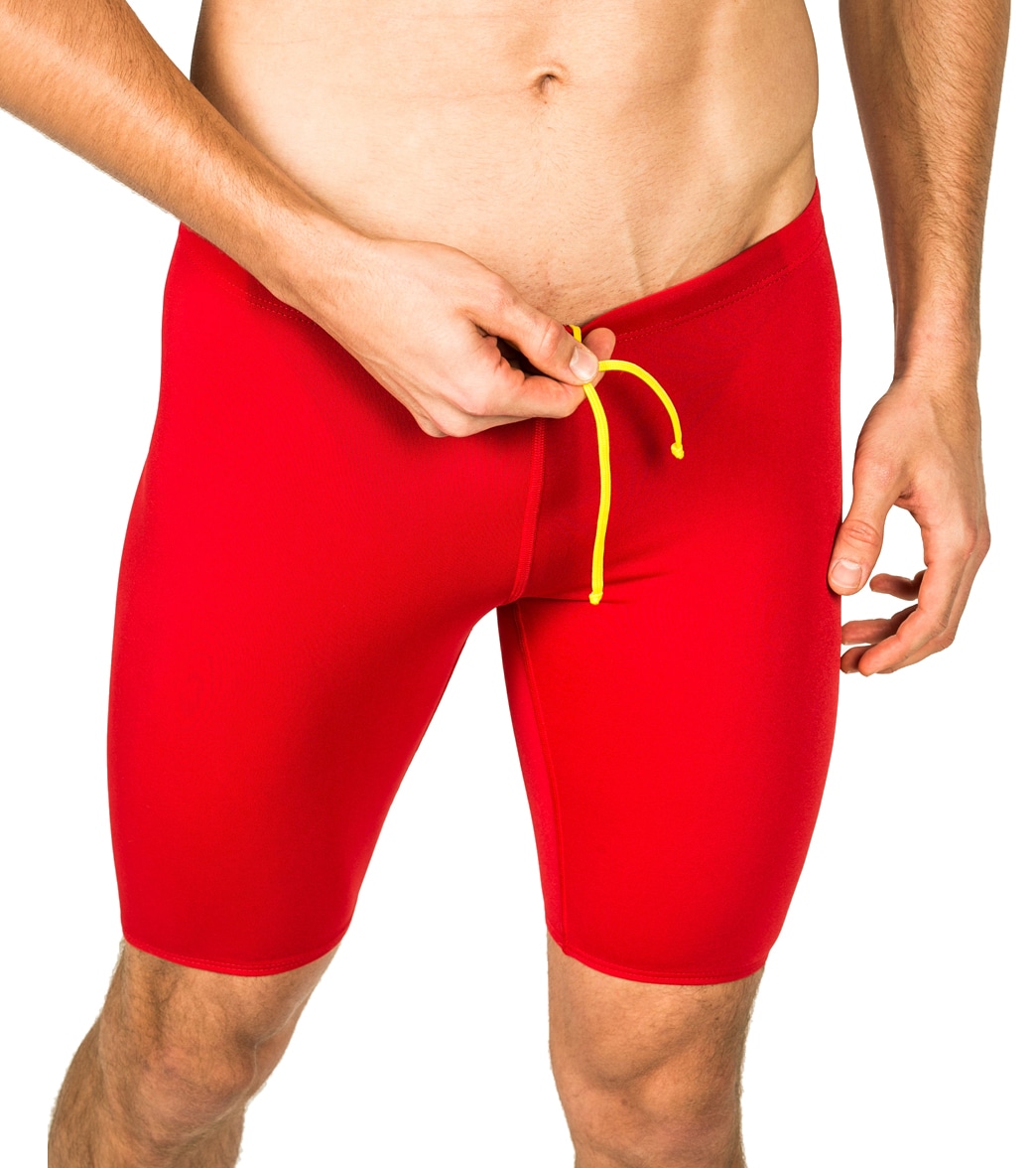 Finis Men's Solid Jammer Swimsuit - Red 26 - Swimoutlet.com
