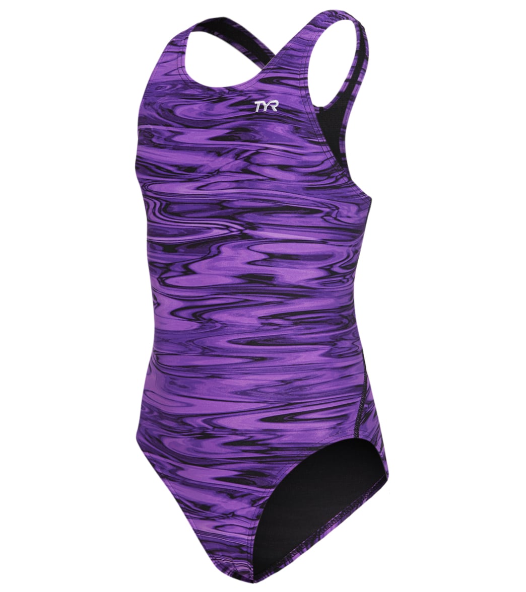 TYR Girls' Hydra Maxfit One Piece Swimsuit - Purple 22 - Swimoutlet.com