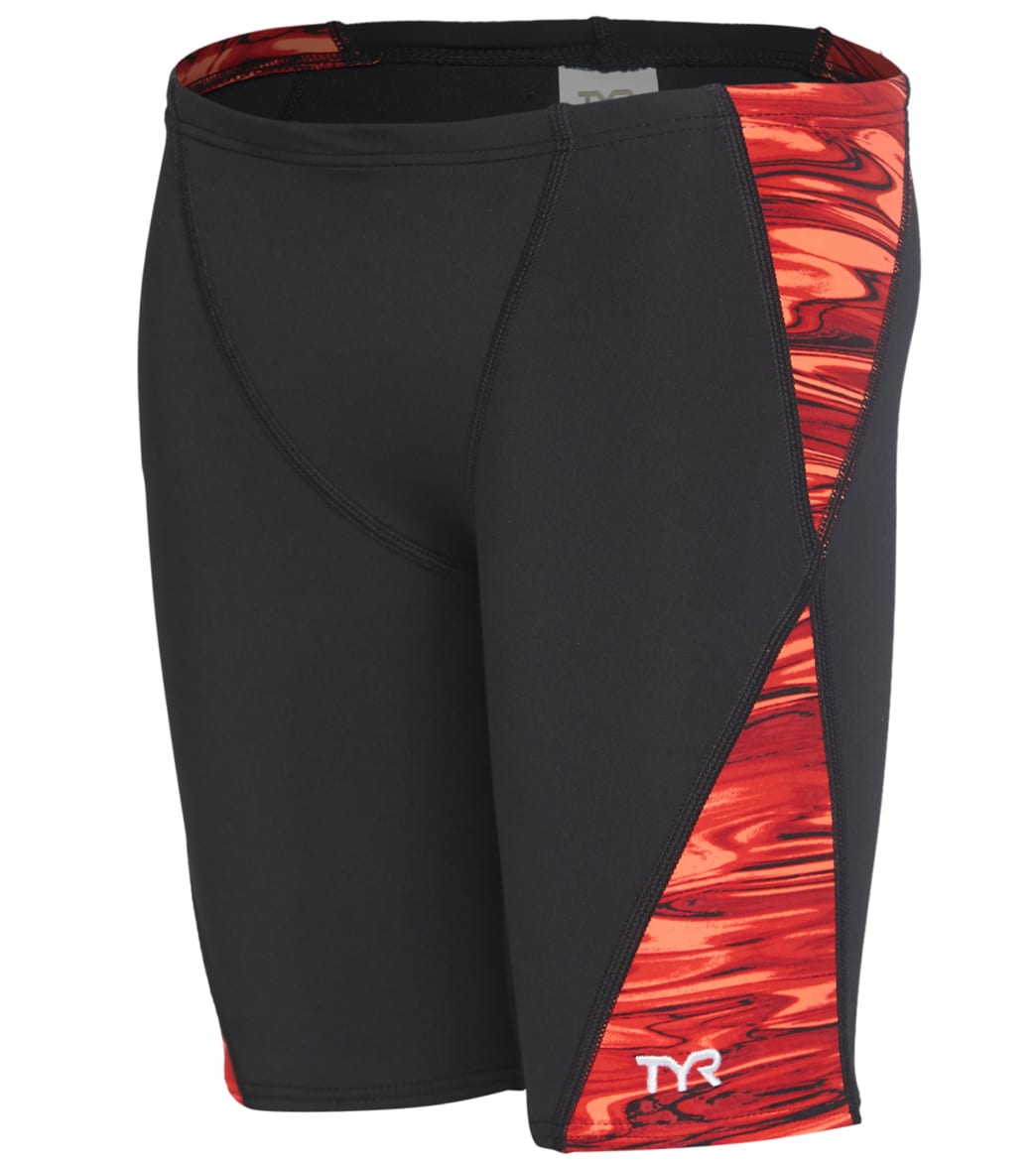 TYR Boys' Hydra Blade Jammer Swimsuit - Red 22 - Swimoutlet.com
