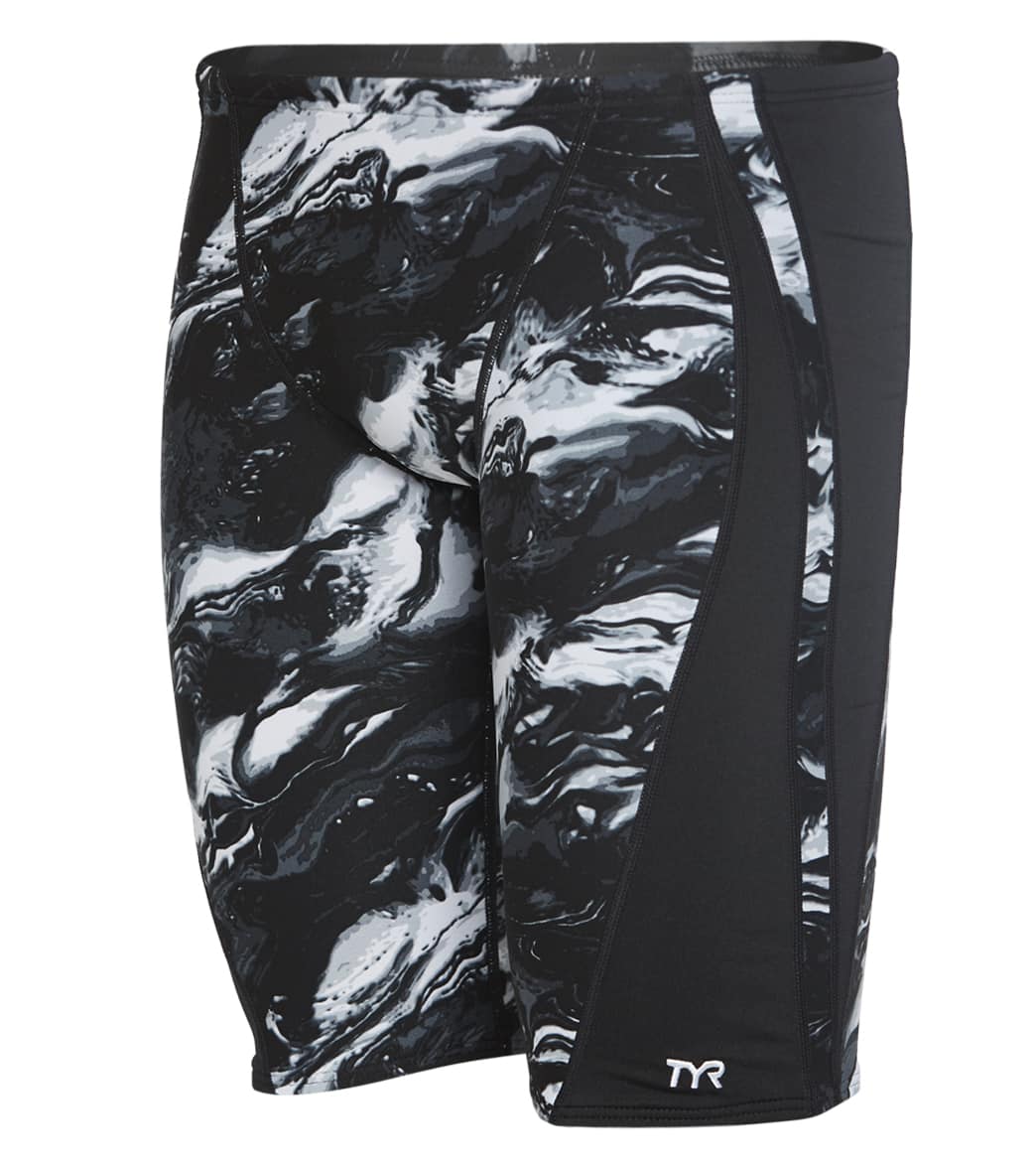 TYR X Simone Manuel Men's Marble Clouds Viper Splice Jammer Swimsuit - Black 26 Polyester/Spandex - Swimoutlet.com