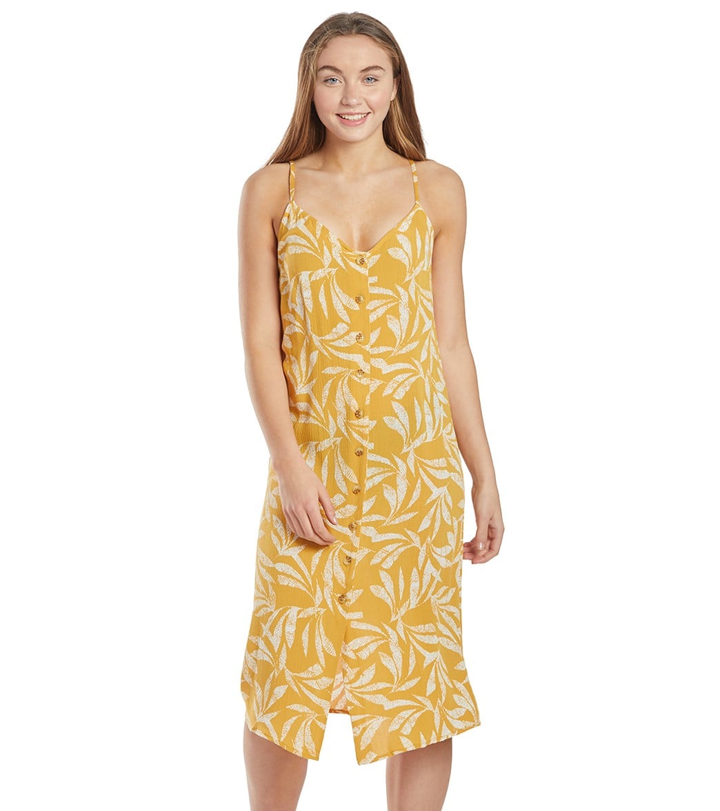Rip Curl Ooh La Leaf Midi Dress - Mustard Large - Swimoutlet.com