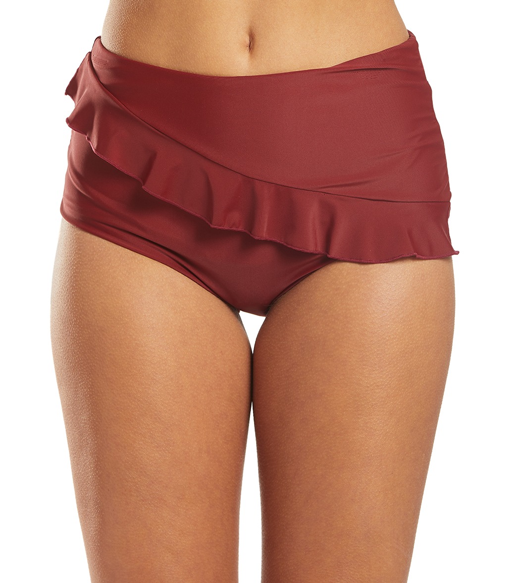 high waisted frill bikini bottoms