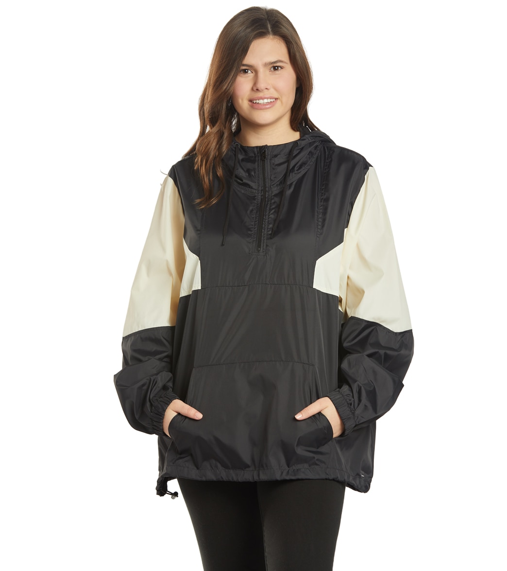 Volcom Plus Size Wind Stoned Jacket - Black White 12W Polyester - Swimoutlet.com