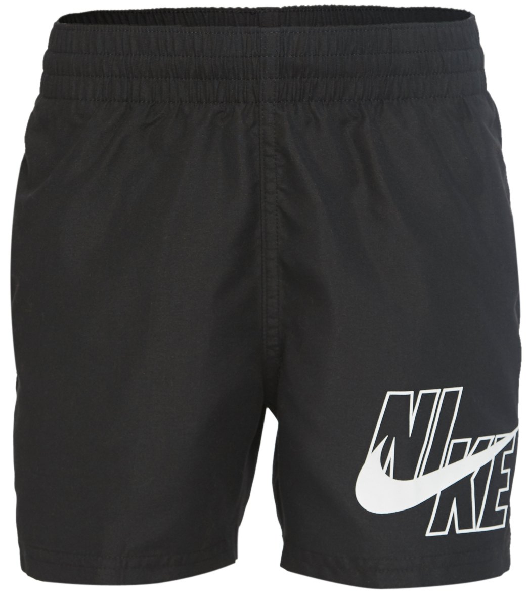 Nike Boys' Logo Solid 4 Volley Short Big Kid - Black Xl 20 Polyester - Swimoutlet.com