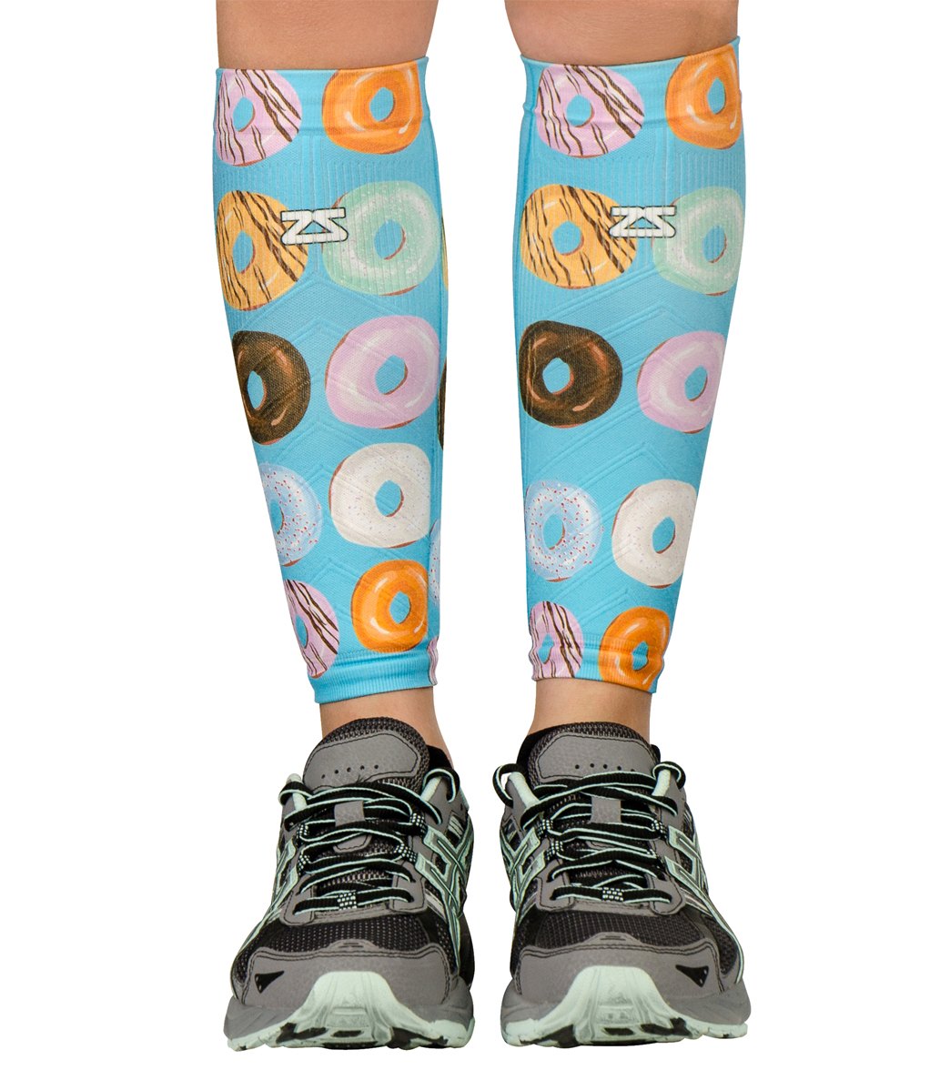 Zensah Donut Compression Leg Sleeves Pair - Aqua L/Xl - Swimoutlet.com