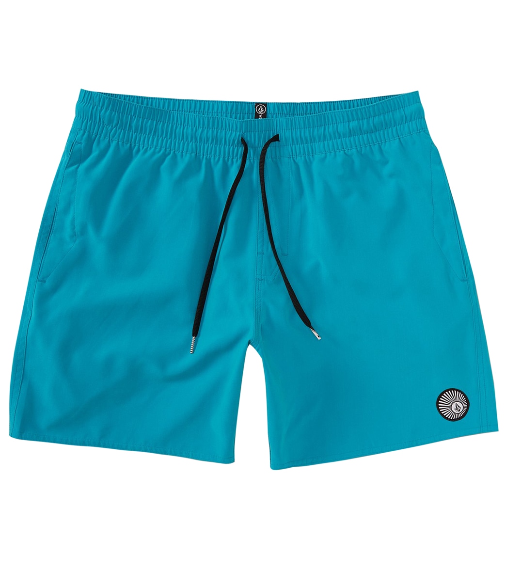 Volcom Lido Solid Trunk 16 - Barrier Reef Large Polyester - Swimoutlet.com