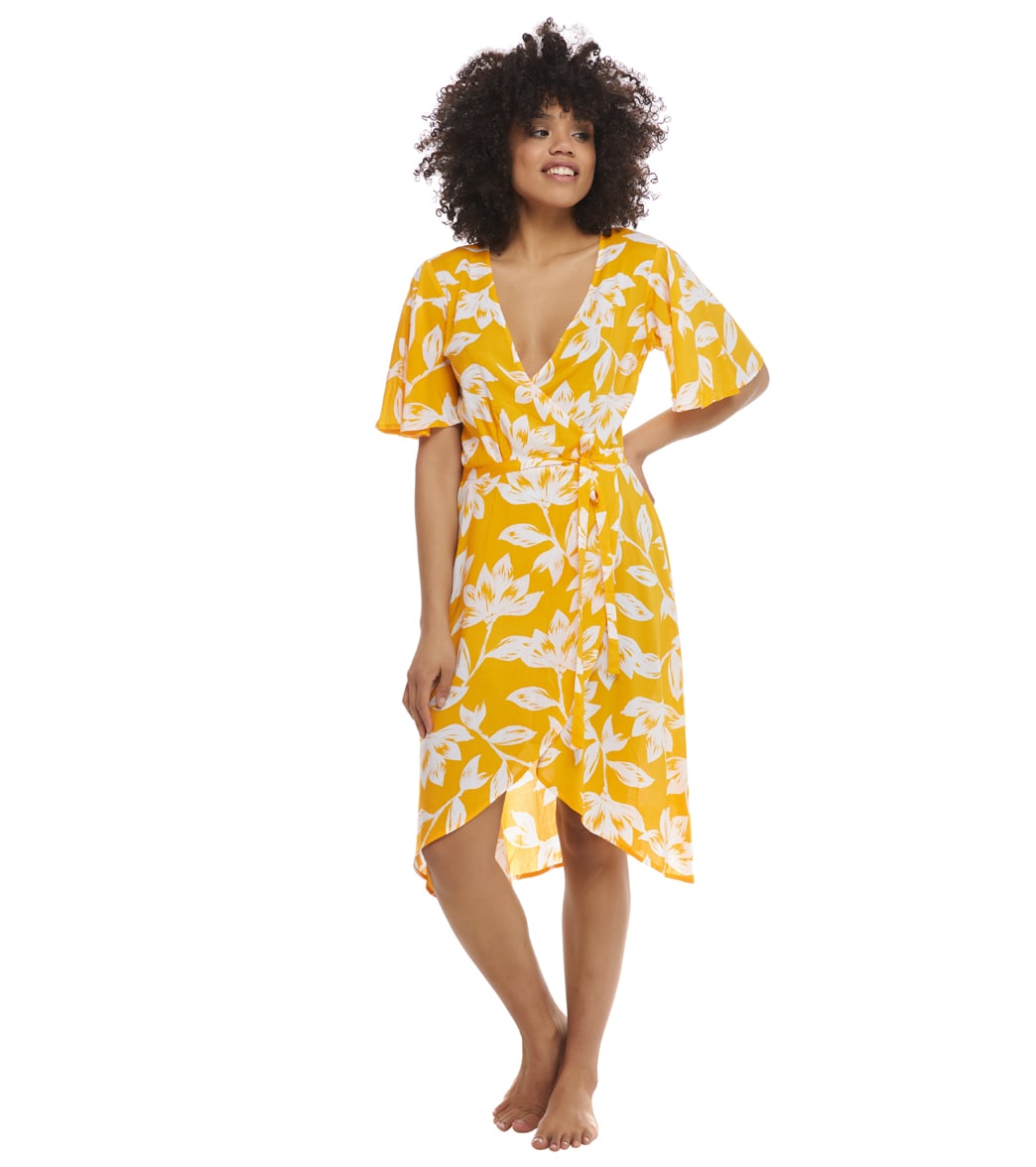 Skye Grace Cover Up Dress - Sunflower/Anguilla Prt Medium - Swimoutlet.com