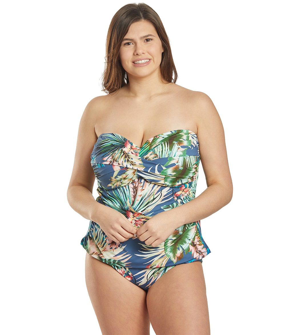 bandeau one piece swimsuits plus size