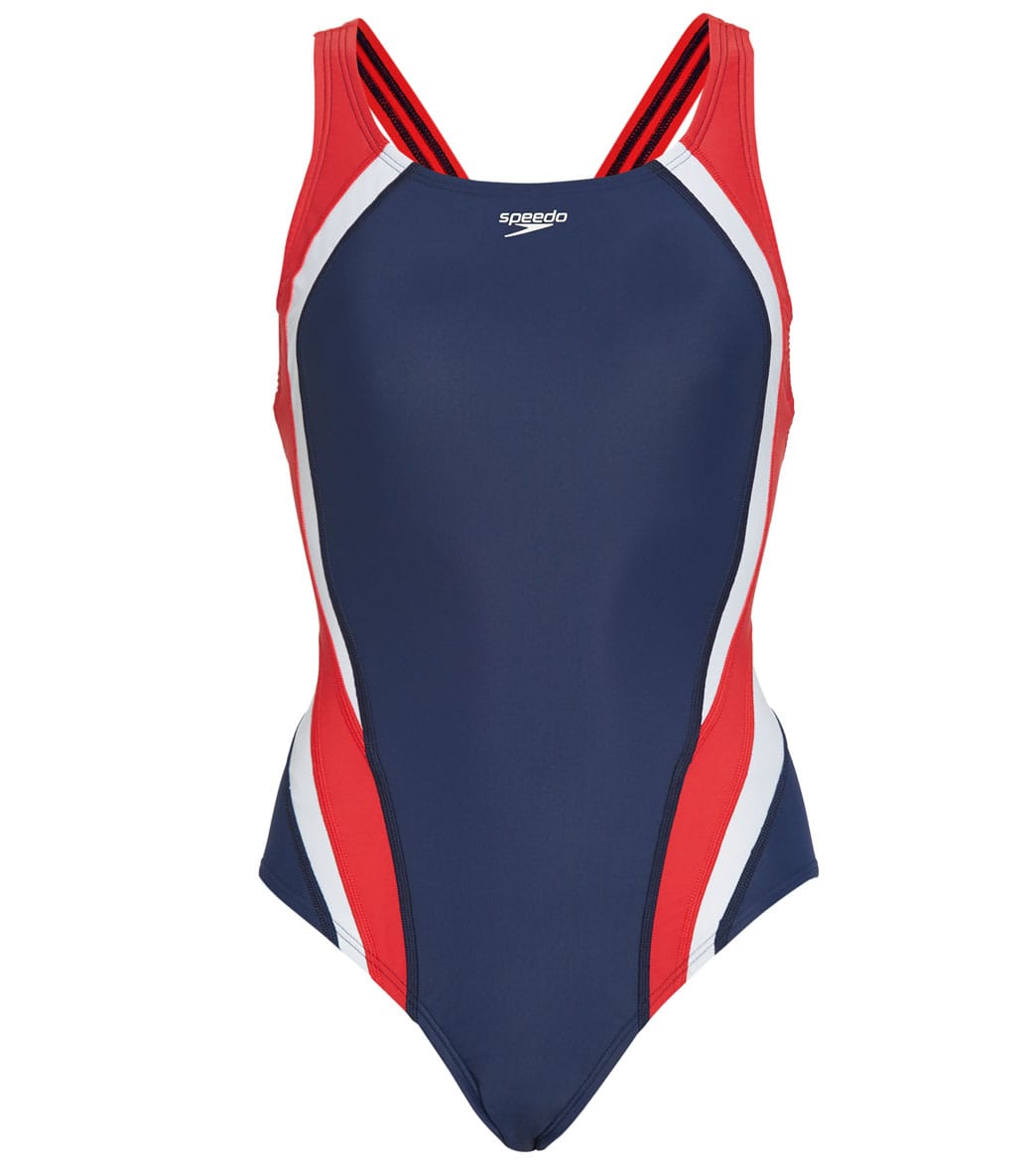 Speedo Womens Quantum Fusion Splice One Piece Swimsuit At Swimoutlet