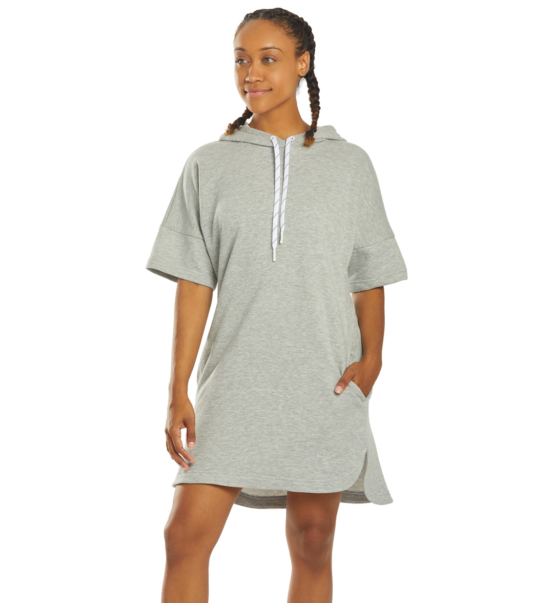 Speedo Active Cover Up Hoodie - Heather Grey Large Cotton/Polyester - Swimoutlet.com