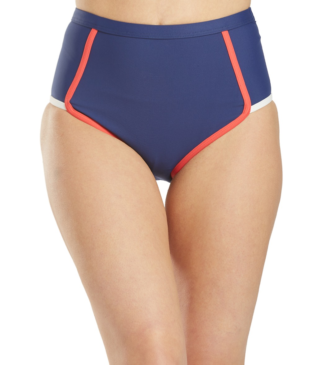 Next Coral Reef Elevate High Waisted Bikini Bottom - Navy Large - Swimoutlet.com